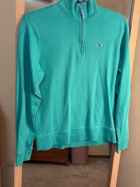 Men's Quarter-Zip Vineyard Vines Pullover Sweater - Teal